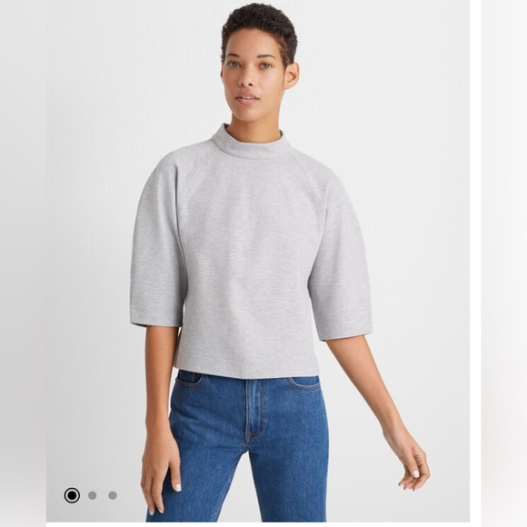 NWOT Club Monaco Snap-Back Top Heather Gray Sz S Elevated Athleisure - Picture 1 of 9